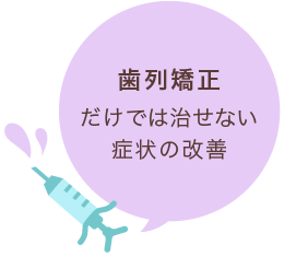 歯列矯正だけでは治せない症状の改善